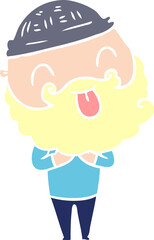 man with beard sticking out tongue