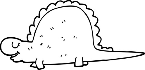 line drawing cartoon prehistoric dinosaur