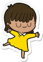 sticker of a cartoon woman
