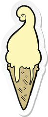 sticker of a cartoon ice cream