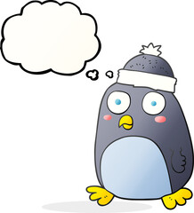 thought bubble cartoon penguin