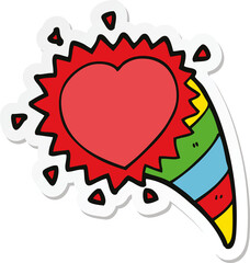 sticker of a cartoon love heart symbol