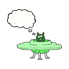 thought bubble cartoon spaceship