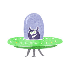 retro cartoon space alien