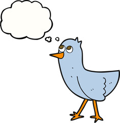 thought bubble cartoon bird