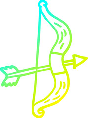 cold gradient line drawing cartoon bow and arrow