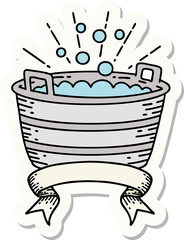 sticker of tattoo style tin bath