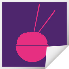 Rice bowl square peeling sticker