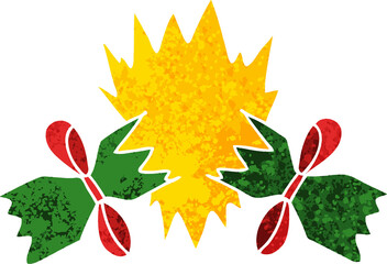 quirky retro illustration style cartoon pulled cracker