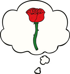 cartoon flower and thought bubble