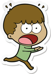 sticker of a cartoon shocked man