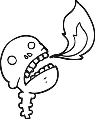 cartoon spooky halloween skull