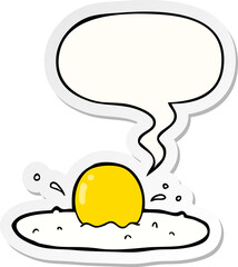 cartoon fried egg and speech bubble sticker