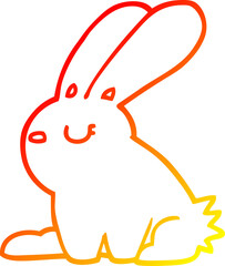 warm gradient line drawing cartoon rabbit