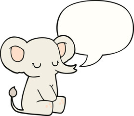 cartoon elephant and speech bubble