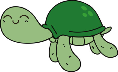 quirky hand drawn cartoon turtle