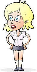 cartoon woman with hands on hips