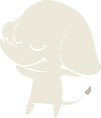 flat color style cartoon smiling elephant