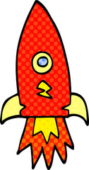 cartoon doodle space rocket