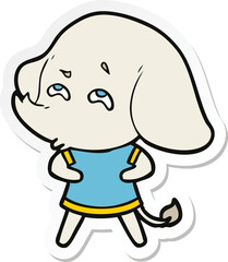 sticker of a cartoon elephant remembering
