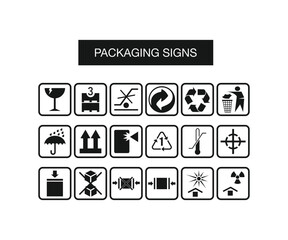 vector illustration of packaging icons set for website and mobile app