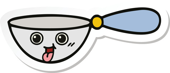 sticker of a cute cartoon measuring spoon