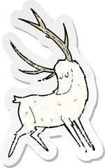 retro distressed sticker of a cartoon white stag