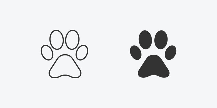 pet paw icon isolated vector