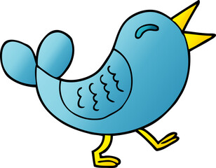 cartoon doodle bluebird