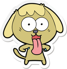 sticker of a cute cartoon dog