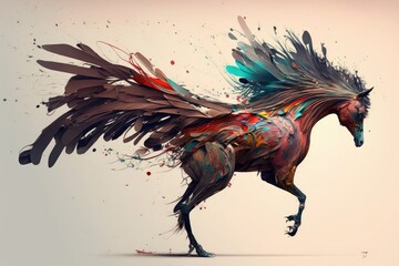 an abstract animal . horse wallpaper Generative AI