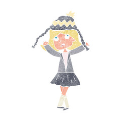 cartoon woman wearing winter hat