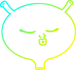 cold gradient line drawing cartoon bladder