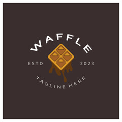 waffle logo simple illustration design,for pastry shop,emblem,badge,bakery business,pastry,bakery,vector