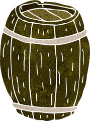 cartoon wooden barrel