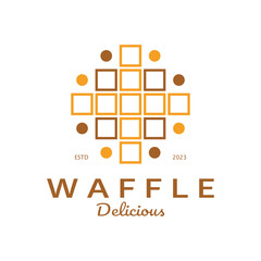 waffle logo simple illustration design,for pastry shop,emblem,badge,bakery business,pastry,bakery,vector