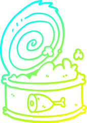 cold gradient line drawing cartoon canned food