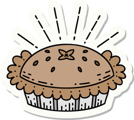 sticker of tattoo style amazing pie
