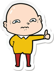 sticker of a cartoon nervous man