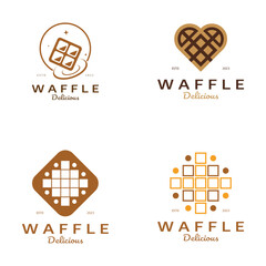 waffle logo simple illustration design,for pastry shop,emblem,badge,bakery business,pastry,bakery,vector - obrazy, fototapety, plakaty