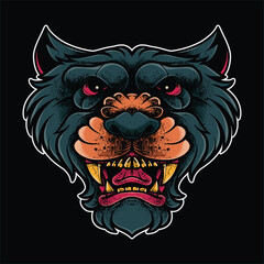 head of wolf vector illustrations