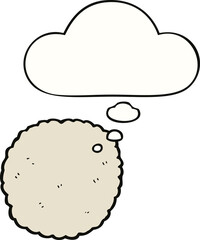 cartoon biscuit and thought bubble