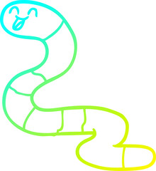 Obraz premium cold gradient line drawing cartoon worm