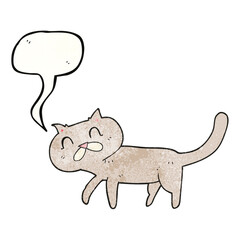 speech bubble textured cartoon cat