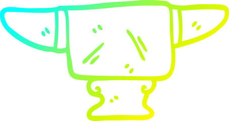 cold gradient line drawing cartoon heavy old anvil