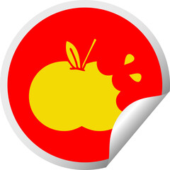 circular peeling sticker cartoon juicy apple
