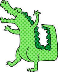 quirky comic book style cartoon crocodile