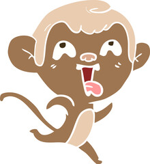crazy flat color style cartoon monkey