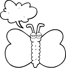 speech bubble cartoon butterfly