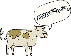 cartoon cow and speech bubble